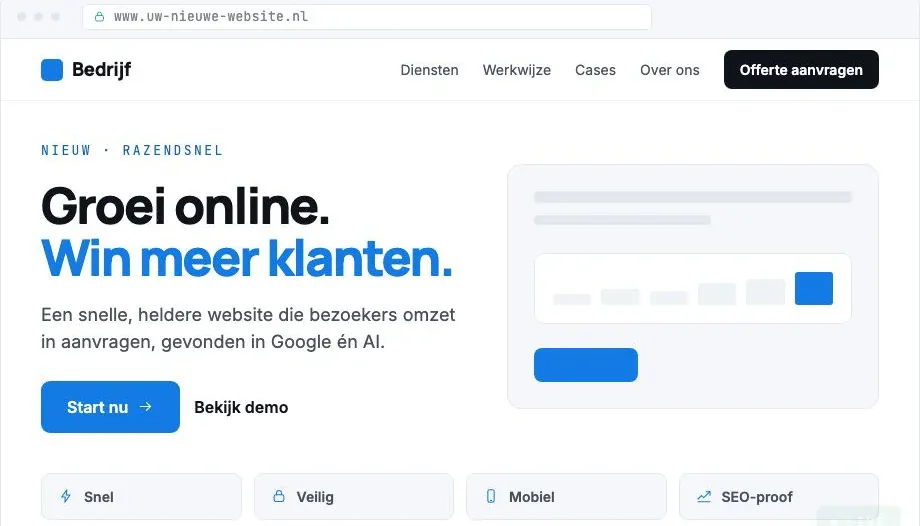 Nieuwe conversiegerichte website gebouwd door Developercode