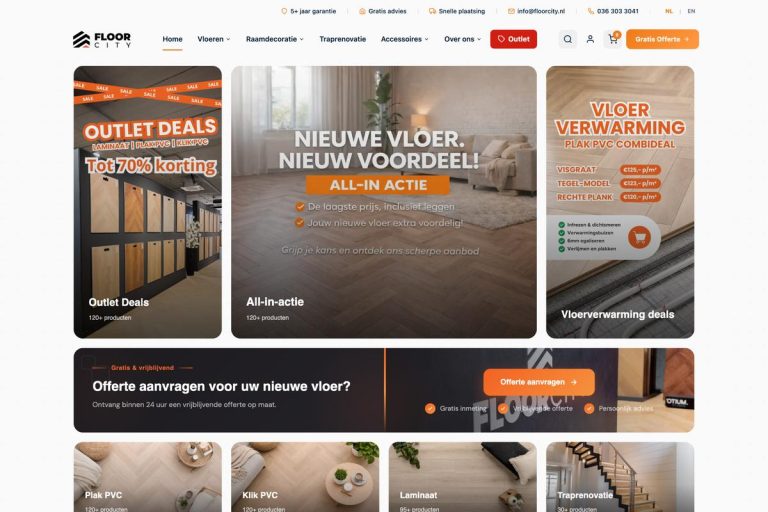 Webshop FloorCity met vloeren in het overzicht