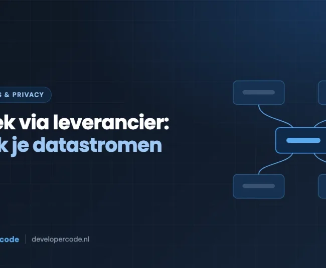 Stroomschema van gekoppelde systemen als symbool voor datastromen naar leveranciers - Developercode