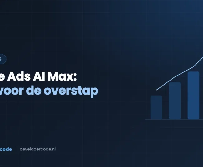 Staafdiagram als symbool voor campagneprestaties na de overstap naar Google Ads AI Max - Developercode