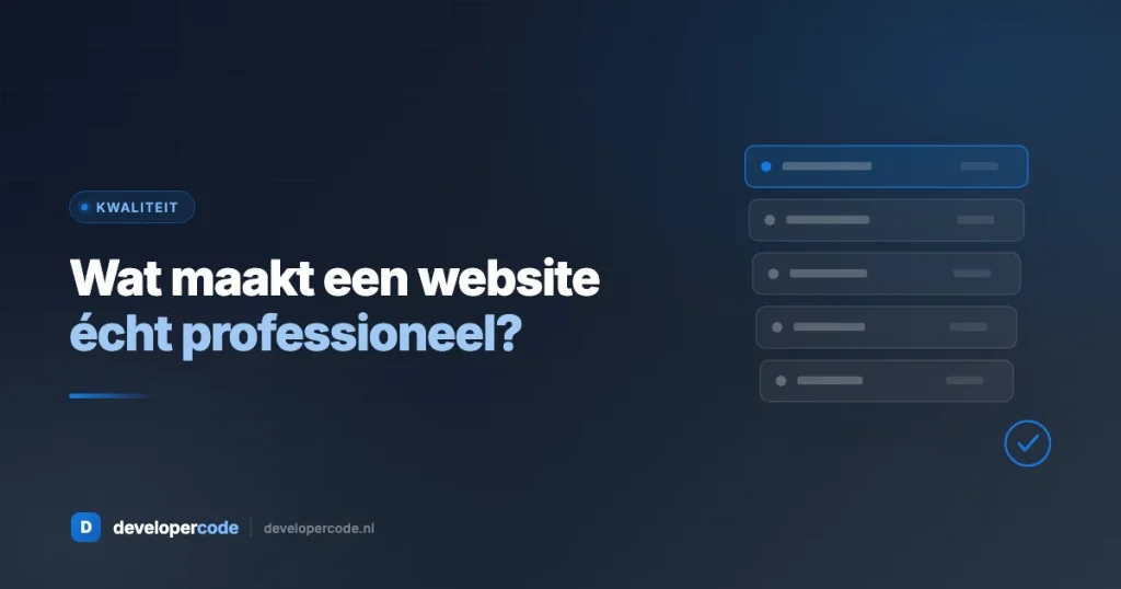 De lagen die samen een professionele website vormen: design, UX, content, techniek en bewijs