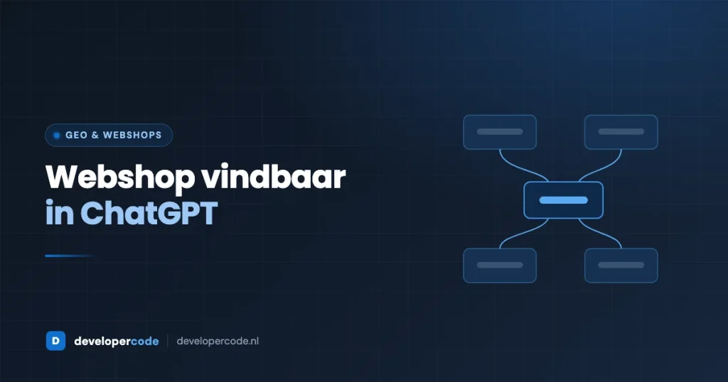 Stroomdiagram van productfeed naar AI-assistent als symbool voor een webshop vindbaar in ChatGPT - Developercode